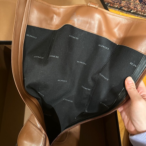 (never worn in box) Coach Easton Semi Matte Calf Dark Saddle boot - US7 - Picture 4 of 4